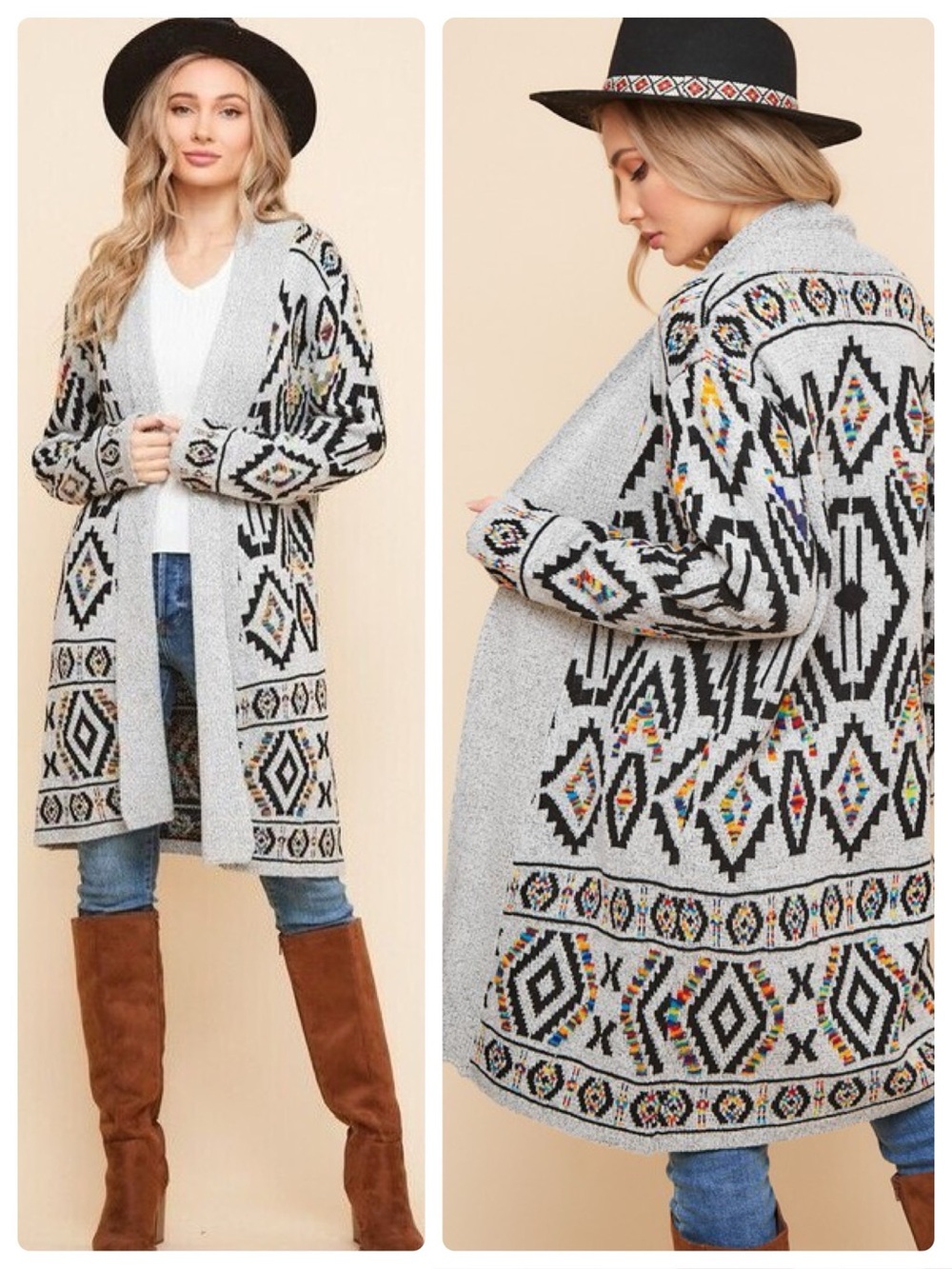 Anthropologie Northern Angel Aztec Open Front Cardigan